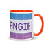 Personalized Knitting Mug with Color Inside, Yarn Lover Gift, Fair Isle Name Mug, Mug for Knitter, Cute knitting mug, knit coffee cup,